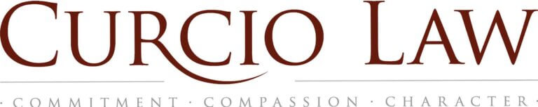 Curcio Law logo with the words “Commitment · Compassion · Character” underneath in uppercase letters.