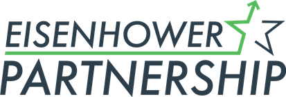 Eisenhower Partnership logo with the word "Eisenhower" above "Partnership," underlined in green, and a green outline of a star with an upward arrow at the top right.