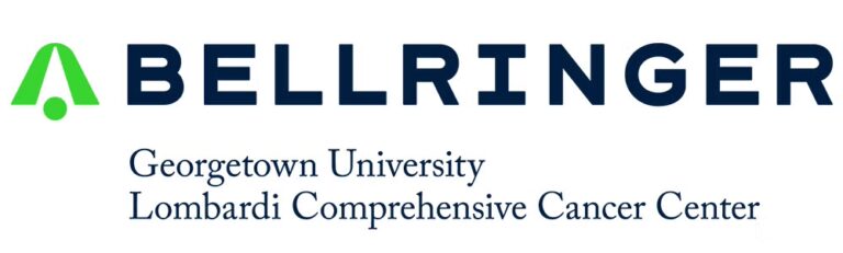 Logo with a green stylized bell shape and the word "BELLRINGER" in bold blue letters. Below, it says "Georgetown University Lombardi Comprehensive Cancer Center.