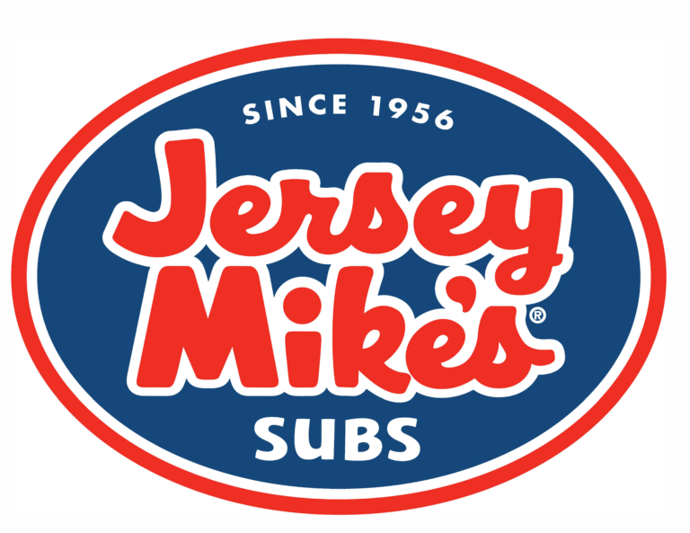 Jersey Mike's Subs logo featuring bold red text on a blue oval background with a red and white border. The words "Since 1956" appear at the top, and "SUBS" appears at the bottom in white letters.