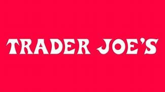 The Trader Joe's logo in white, stylized text on a bright red background.