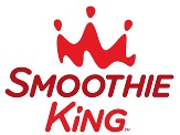 Red "Smoothie King" logo with a stylized crown above the text, featuring three peaks that resemble abstract people, on a white background.